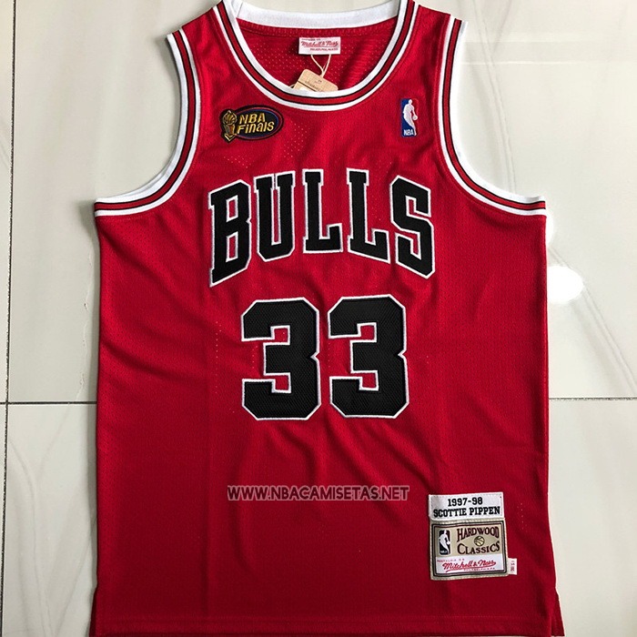 Camiseta Chicago Bulls Scottie Pippen NO 33 1997-98 NBA Finals Mitchell & Ness Rojo